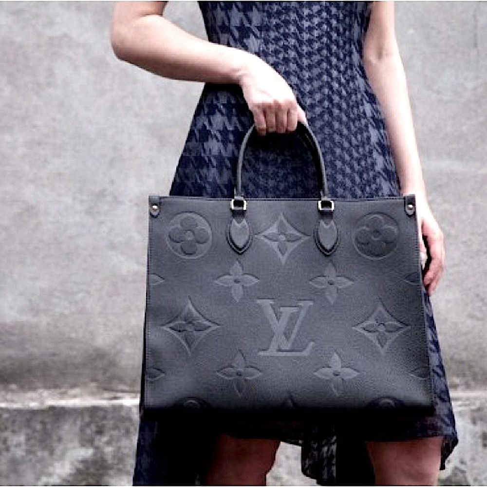 LOUIS VUITTON Black OnTheGo Empreinte Leather GM Tote, Dust bag, Box, Organizer